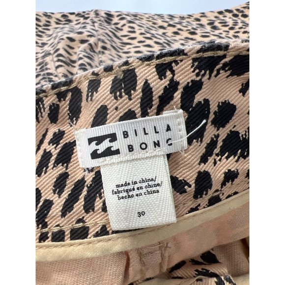 Billabong According Animal Print Mini Skirt Womens 30 Tan Black Cotton NEW - Picture 6 of 10